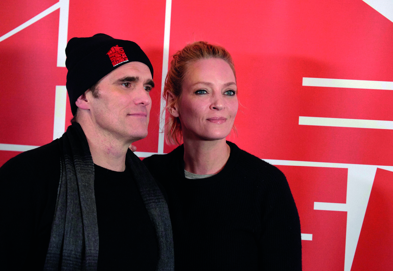 Lead role Matt Dillon og Uma Thurman, who plays one of the unfortunate women that crosses the serial killer Jack's way. At the press conference in Dalsland, Sweden in February.
